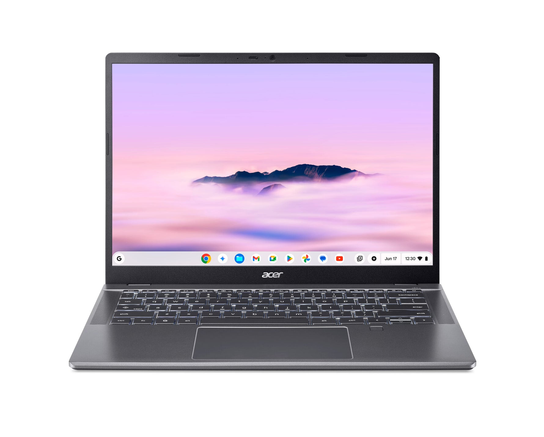 Acer Chromebook Plus 514 CBE594-2LT-TCO-351J Intel Core 3 100U 35,6 cm (14") Touchscreen WUXGA 8 GB LPDDR5-SDRAM 256 GB SSD Wi-Fi 7 (802.11be) ChromeOS US International Grijs