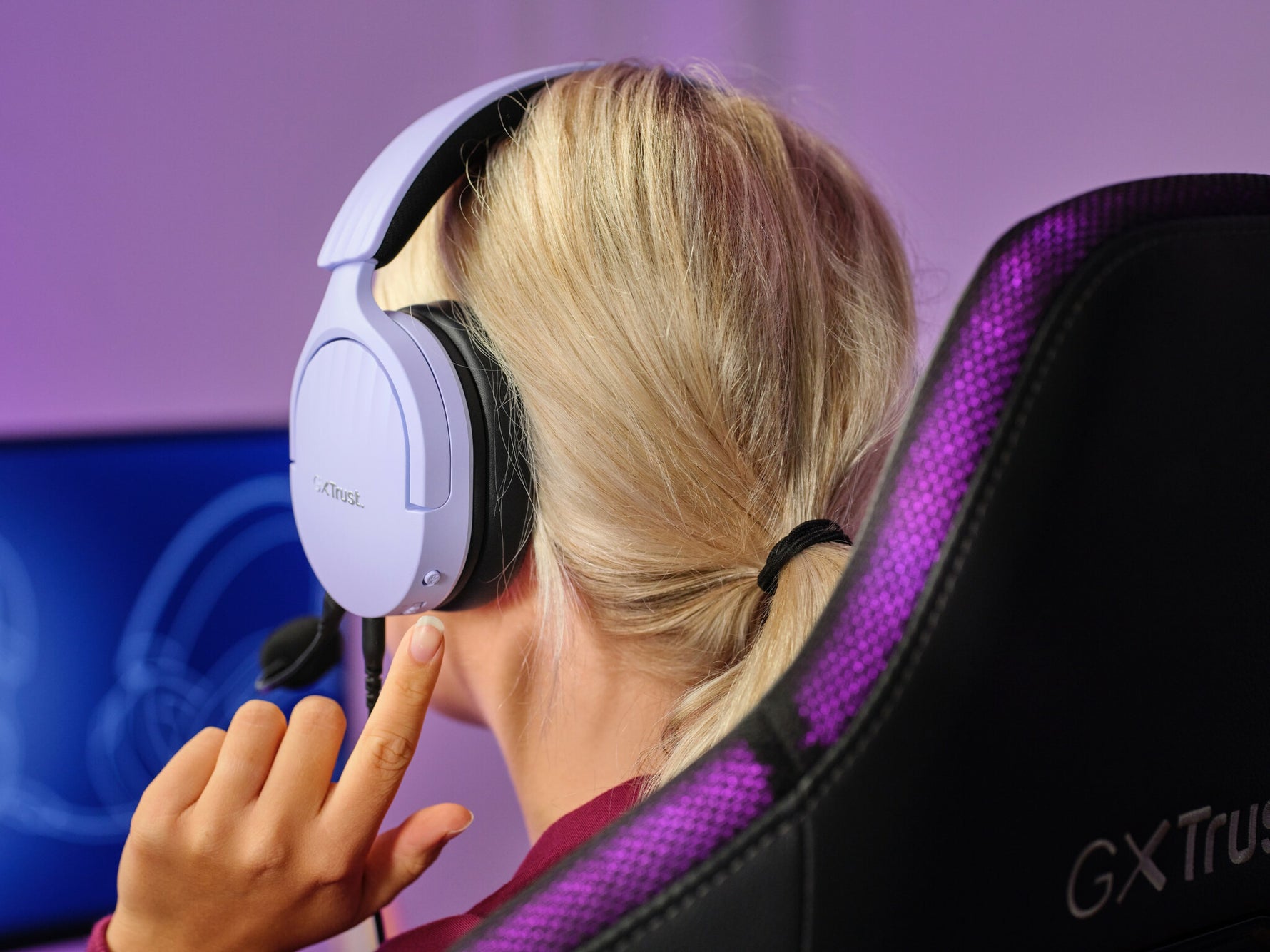 Trust GXT 489P FAYZO Headset Bedraad Hoofdband Gamen Zwart, Paars