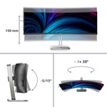 Philips 5000 series 49B2U5900C/00 computer monitor 124 cm (48.8") 5120 x 1440 Pixels Dual QHD LCD Zwart