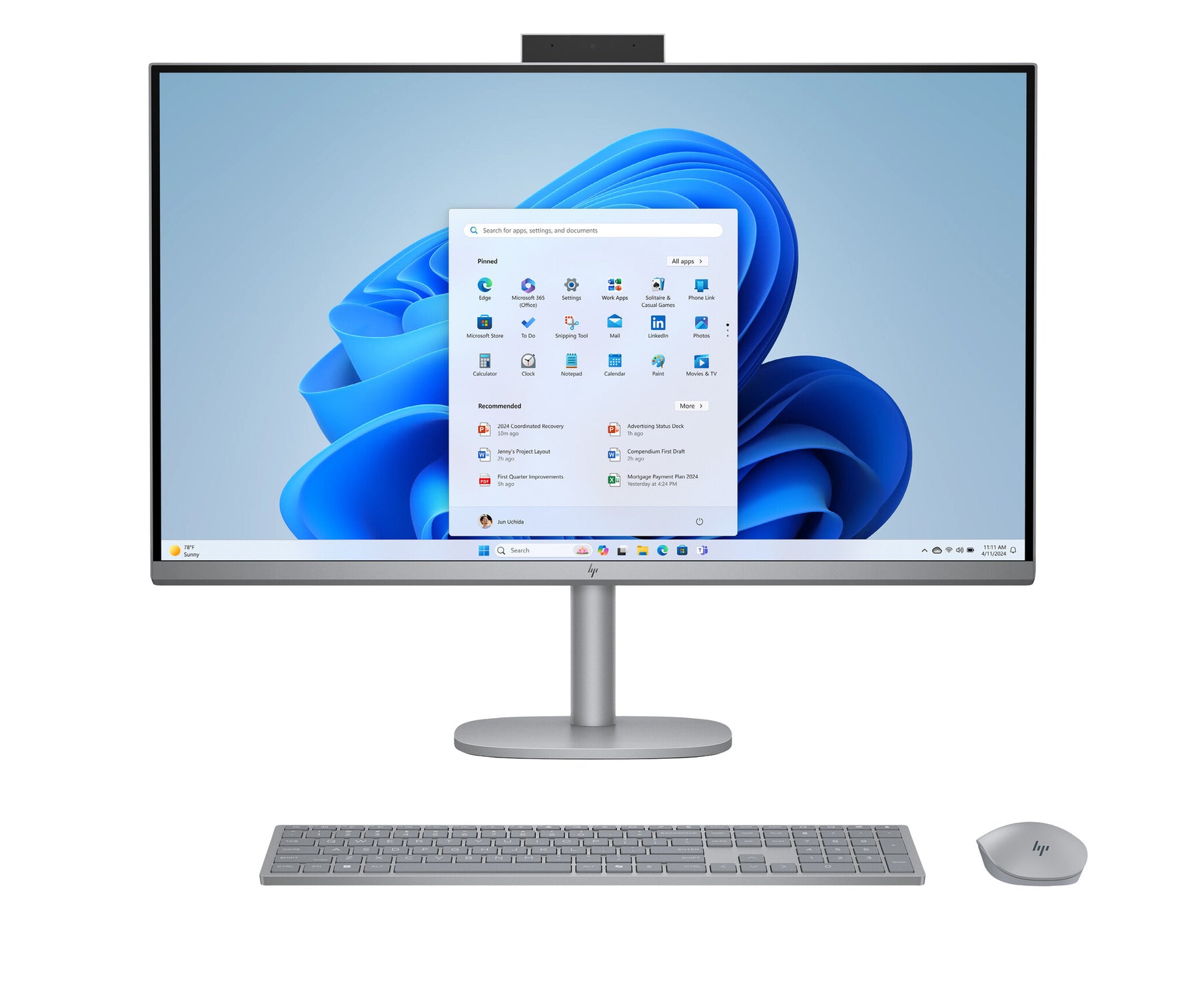 HP OmniStudio X 32-c0091nd Intel Core Ultra 7 155H 31.5inch UHD AG 32GB DDR5 2TB PCIe NVMe SSD RTX 4050 6GB W11H Meteor Silver 80 cm (31.5") 3840 x 2160 Pixels Alles-in-één-pc DDR5-SDRAM NVIDIA GeForce RTX 4050 Windows 11 Home Wi-Fi 7 (802.11be) AI PC Zil