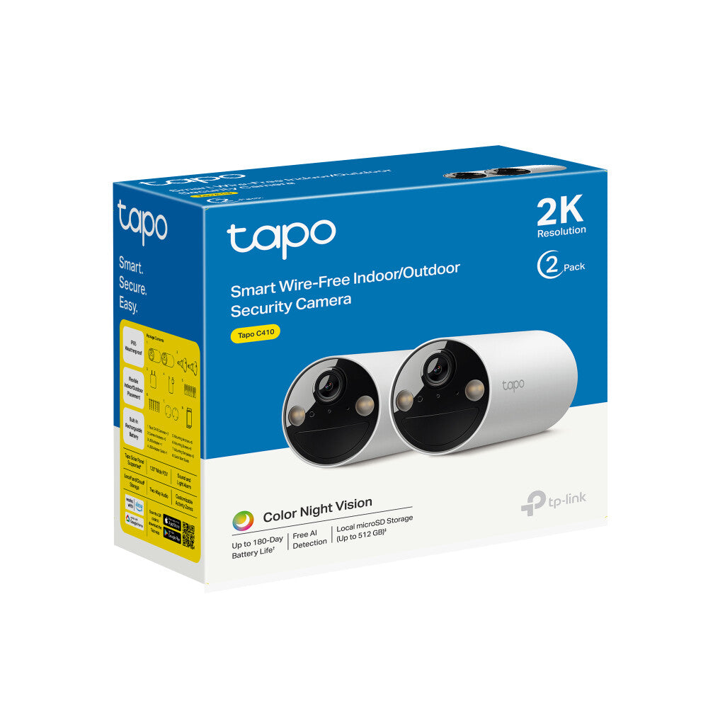 TP-Link Tapo C410 2-pack Kogel (vorm) IP-beveiligingscamera Buiten 2304 x 1296 Pixels Plafond/muur