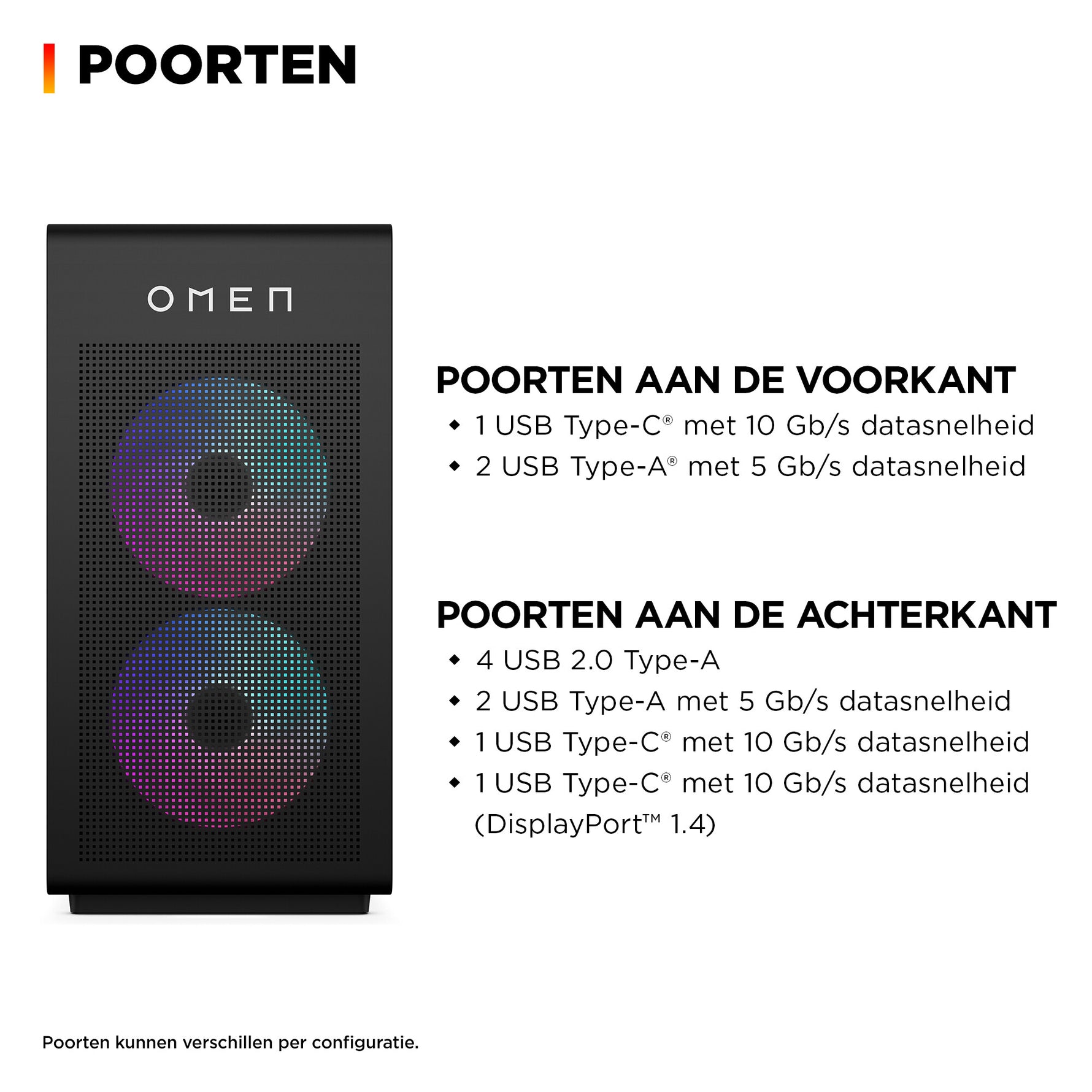 HP OMEN 35L Gaming DT GT16-1297nd PC NL AMD Ryzen™ 7 9700X 32 GB DDR5-SDRAM 1 TB SSD NVIDIA GeForce RTX 5070 Windows 11 Home Tower Zwart