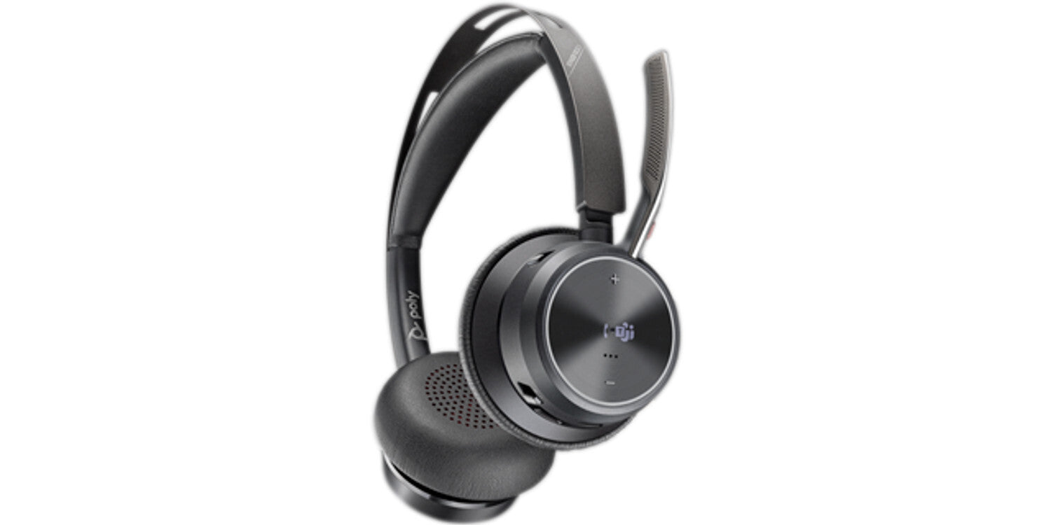 HP Poly Voyager Focus 2 Microsoft Teams Certified USB-C-C Headset +USB-C/A Adapter +Charging Stand