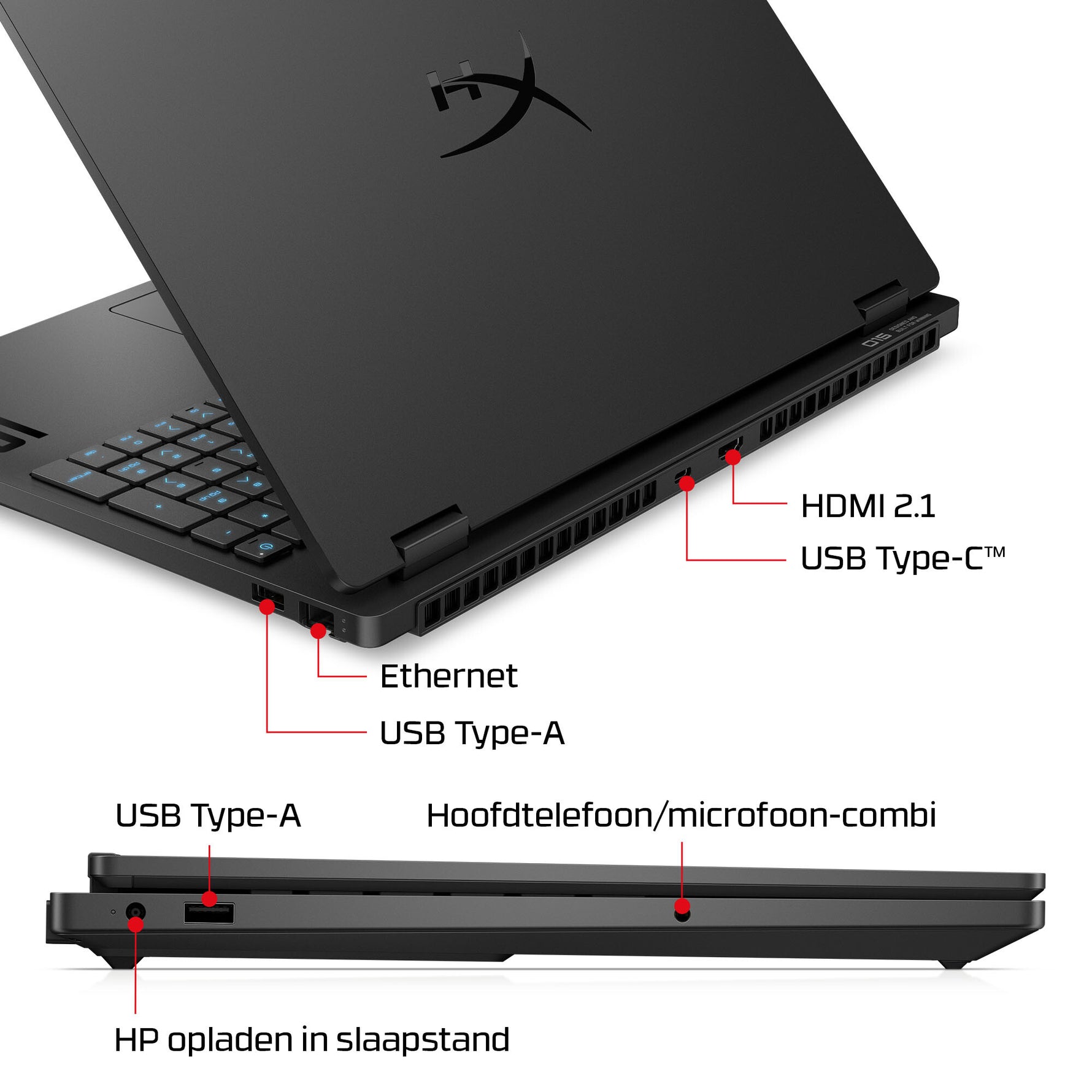 HP HyperX OMEN 15-ga0070nd Intel® Core™ i7 i7-14650HX 38,9 cm (15.3") 2.5K 24 GB DDR5-SDRAM NVIDIA GeForce RTX 5060 Wi-Fi 6 (802.11ax) Windows 11 Home Zwart