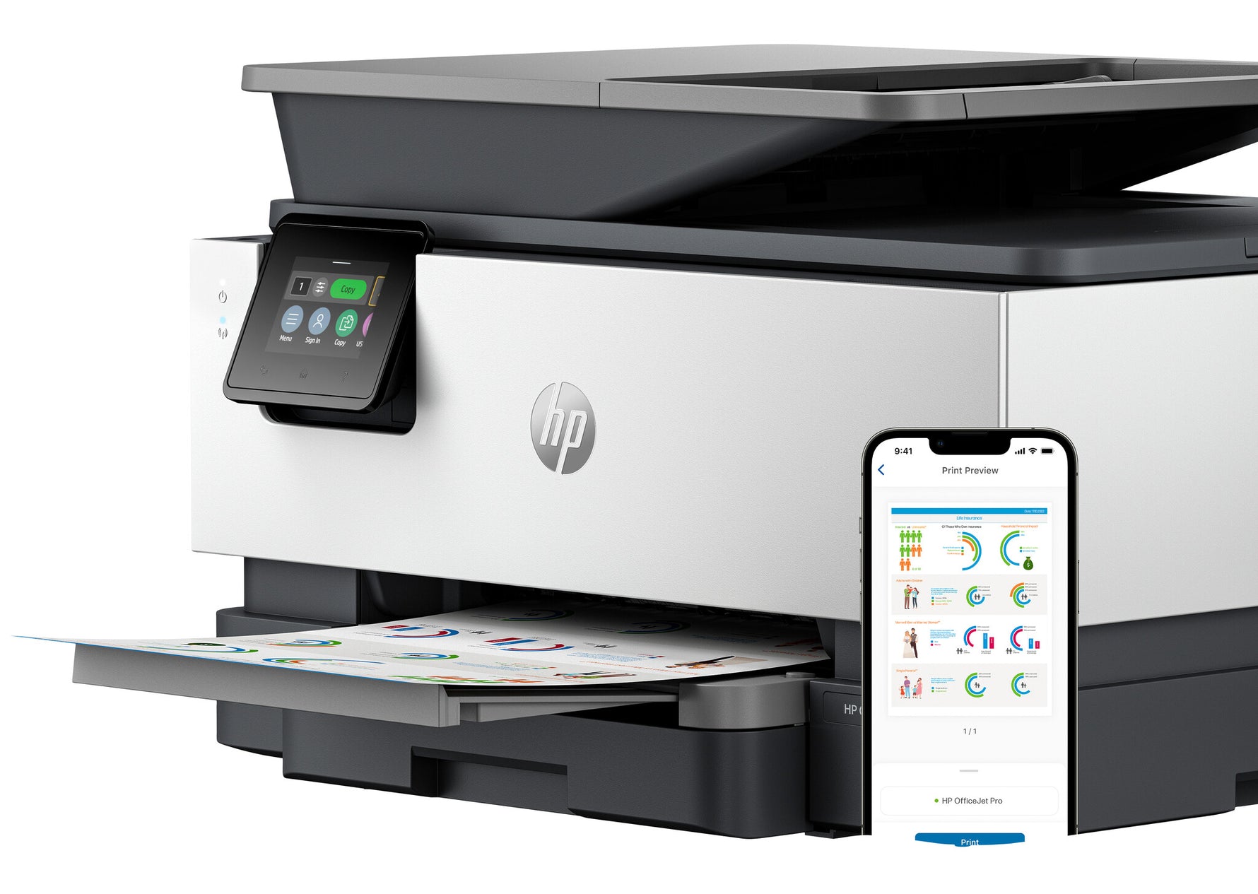 HP OfficeJet Pro 9120b Draadloze All-in-One Kleurenprinter, Dubbelzijdig printen; Kopieerapparaat, Scanner