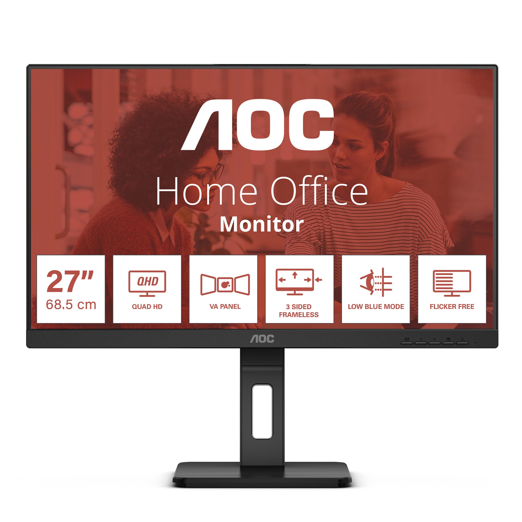 AOC Q27E3UMF computer monitor 68,6 cm (27") 2560 x 1440 Pixels Quad HD Zwart