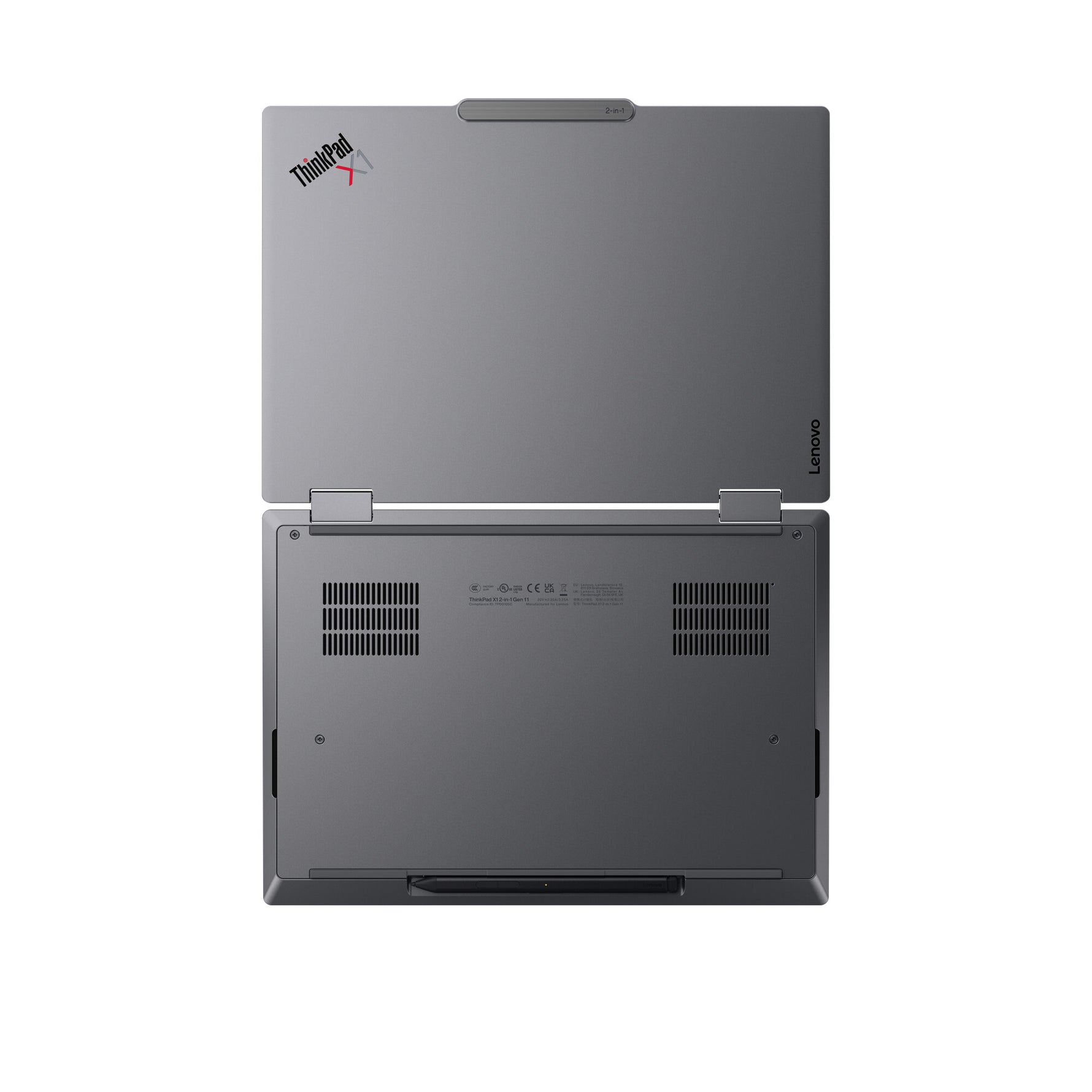 Lenovo ThinkPad X1 2-in-1 Gen 11 Aura Edition Copilot+ PC Intel Core Ultra 7 355 Hybride (2-in-1) 35,6 cm (14") Touchscreen WUXGA 32 GB LPDDR5x-SDRAM 1 TB SSD Wi-Fi 7 (802.11be) Windows 11 Pro Engels Grijs