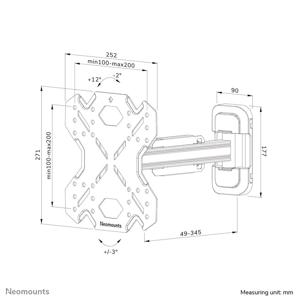 Neomounts WL40S-840BL12 TV-beugel wand 32-55