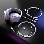 Glorious Gaming Glorious GHS Eternal RGB - Stereo RGB headset voor pc, PS5, PS4, Switch - Custom-tuned, gekantelde drivers, verstelbare, kristalheldere, afneembare mic, USB-C - Duurzaam, dag/nacht comfort - Wit