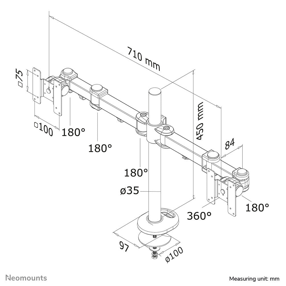 Neomounts FPMA-D960DG Monitorarm 10-27