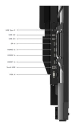Lenovo ThinkVision T86 computer monitor 2,18 m (86") 3840 x 2160 Pixels 4K Ultra HD LED Touchscreen Zwart