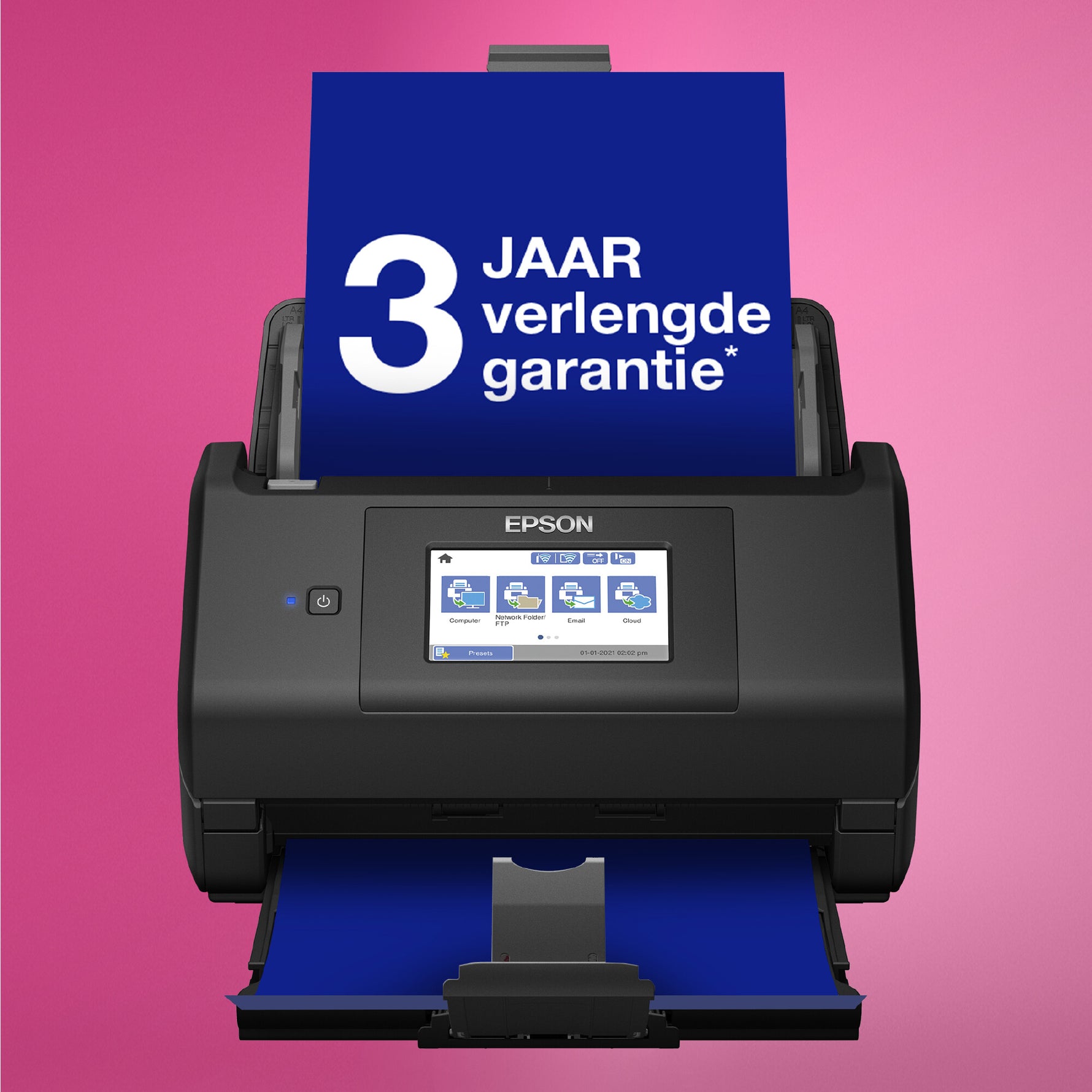 Epson WorkForce ES-580W, A4 automatische duplexscanner met Wi-Fi en gebruiksvriendelijk touchscreen