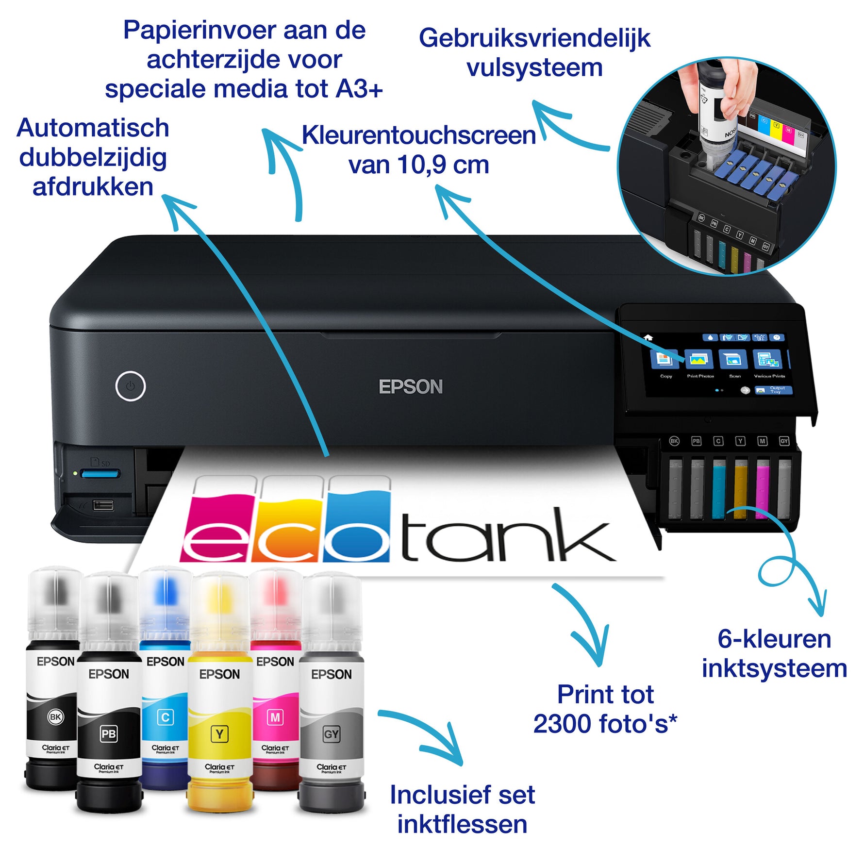 Epson EcoTank ET-8550 A3+ Wi-Fi-fotoprinter met inkttank