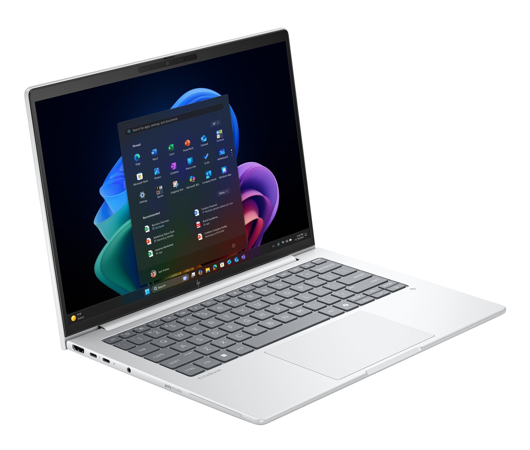 HP EliteBook 8 G1i Next Gen AI Wolf Pro Security Edition Copilot+ PC Intel Core Ultra 7 256V Laptop 35,6 cm (14") WUXGA 16 GB LPDDR5x-SDRAM 512 GB SSD Wi-Fi 7 (802.11be) Windows 11 Pro Zilver