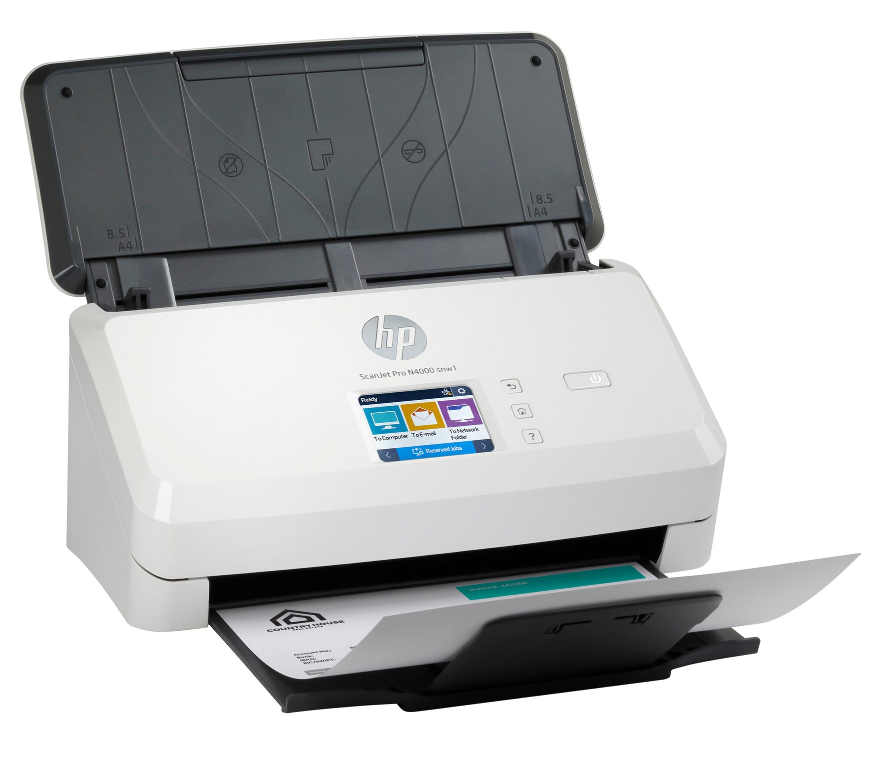HP ScanJet Pro N4000 snw1 Paginascanner 600 x 600 DPI A4 Zwart, Wit