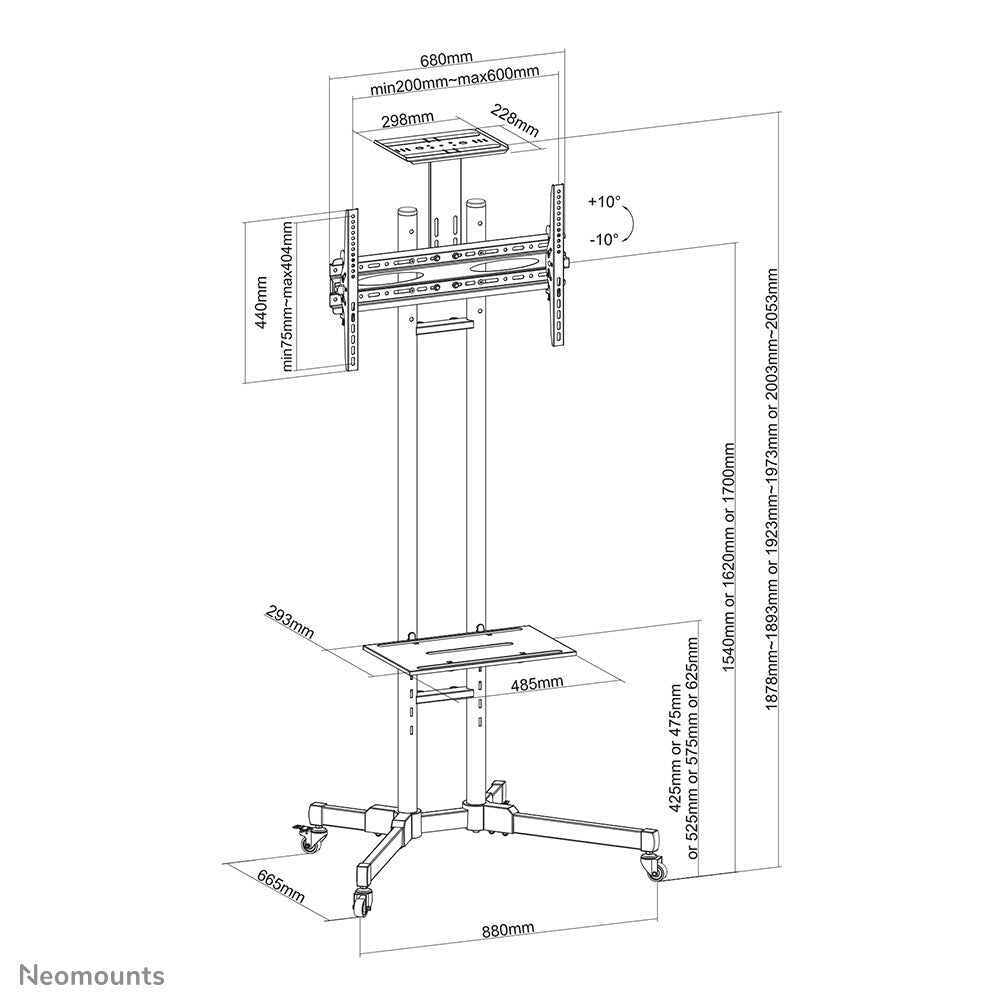 Neomounts PLASMA-M1700E TV trolley 32-70