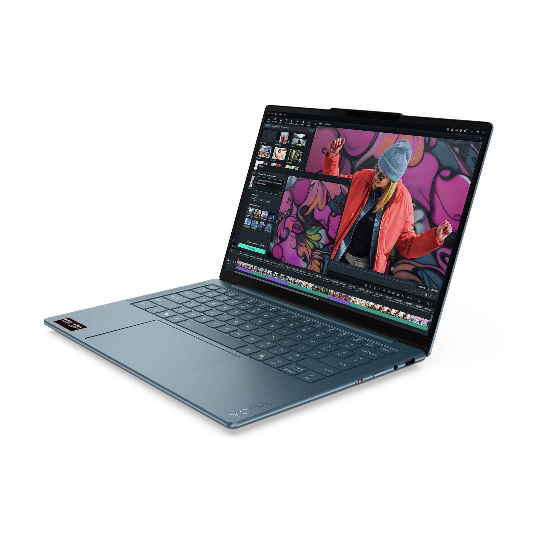 Lenovo Yoga Slim 7 14AKP10 Copilot+ PC AMD Ryzen AI 5 340 Laptop 35,6 cm (14") WUXGA 16 GB LPDDR5x-SDRAM 512 GB SSD Wi-Fi 7 (802.11be) Windows 11 Home Engels Blauwgroen