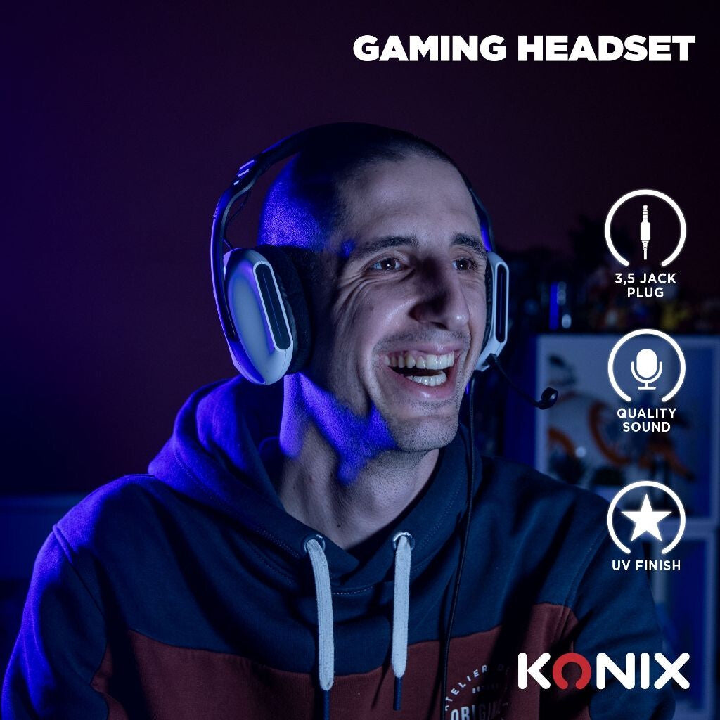 Konix Skylite Headset Bedraad Hoofdband Gamen Zwart, Wit