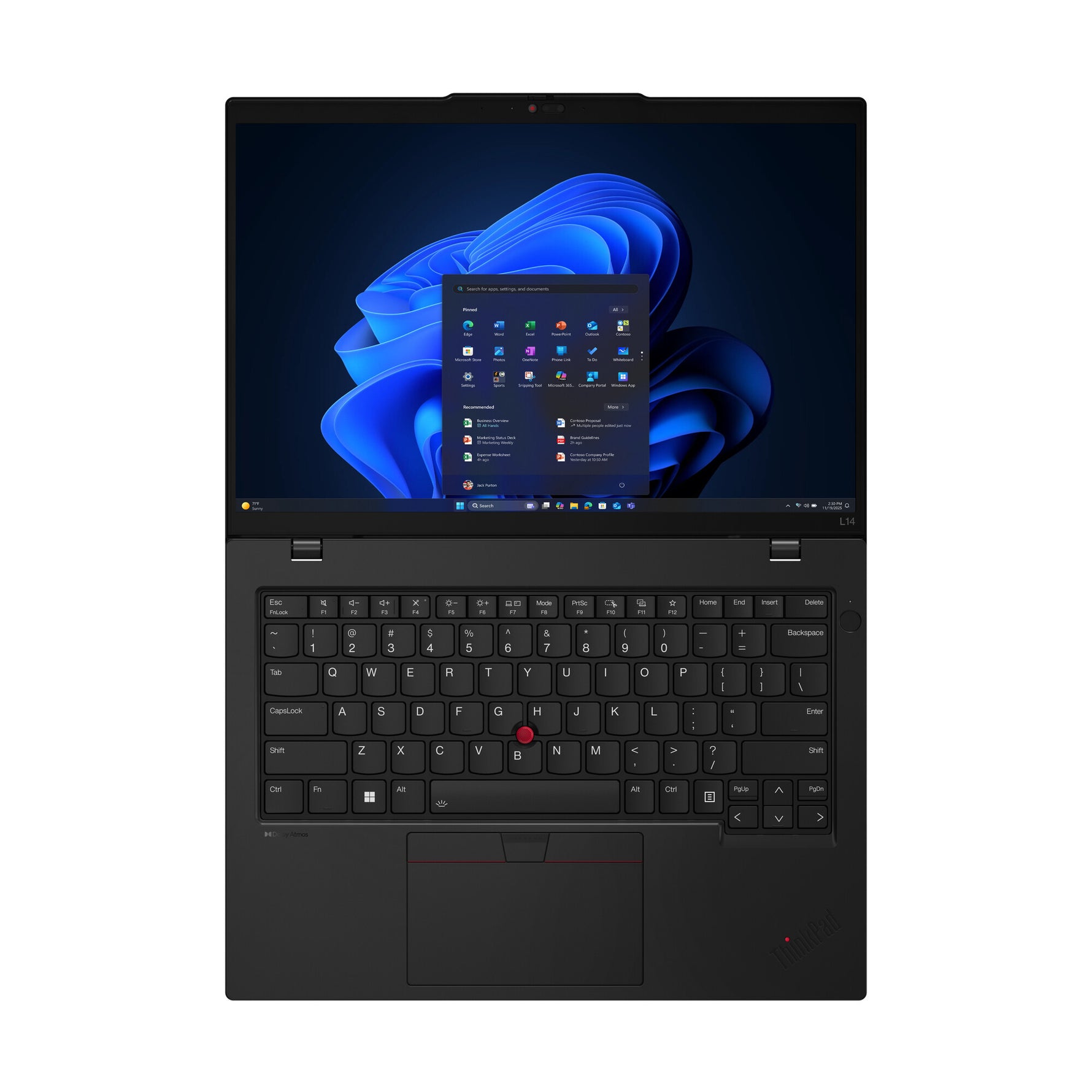 Lenovo ThinkPad L14 Gen 6 (Intel) Intel Core Ultra 5 225U Laptop 35,6 cm (14") WUXGA 16 GB DDR5-SDRAM 512 GB SSD Wi-Fi 6E (802.11ax) Windows 11 Pro Belgisch Zwart