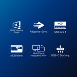 Philips B Line 346B1C/00 computer monitor 86,4 cm (34") 3440 x 1440 Pixels Quad HD LCD Zwart