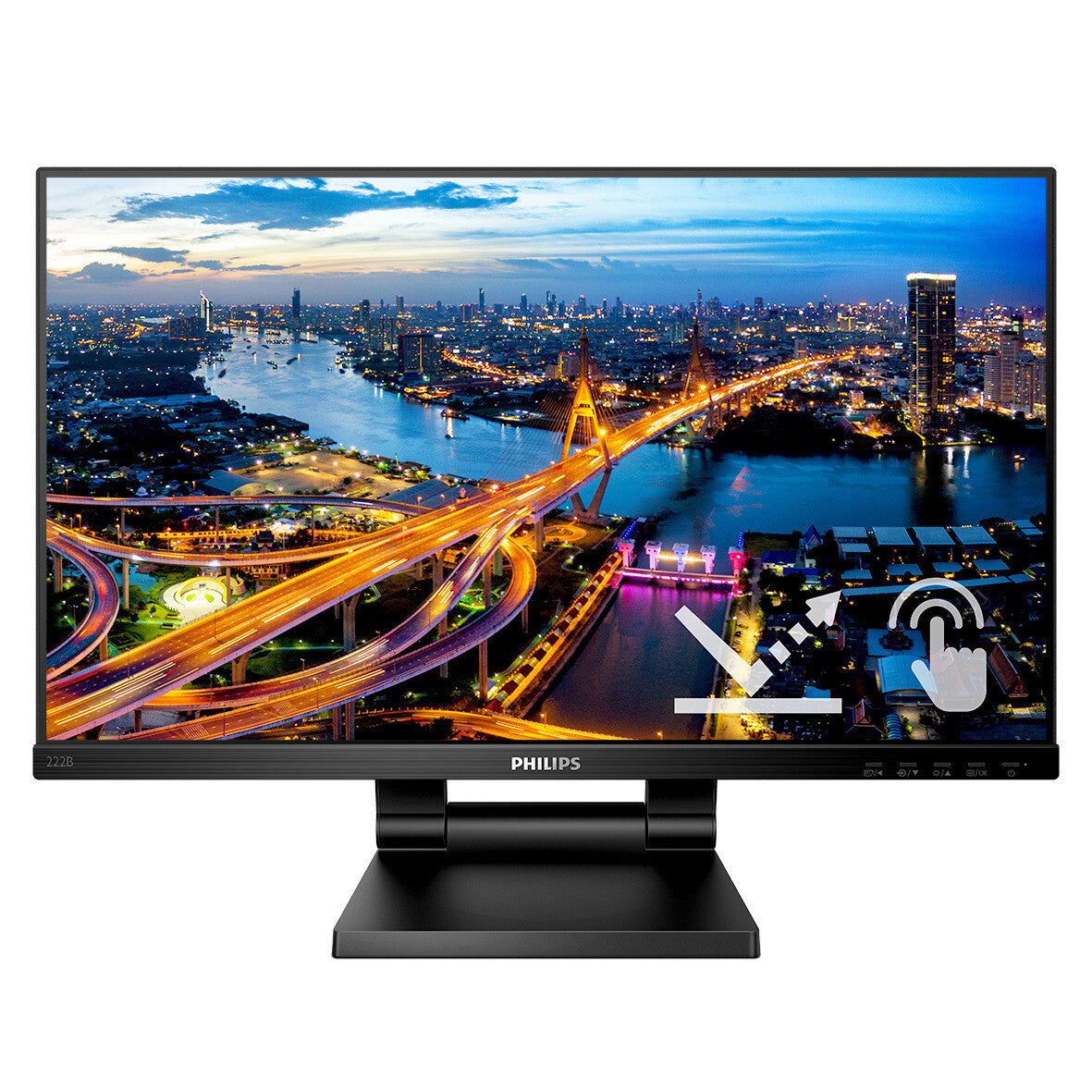 Philips B Line 222B1TC/00 computermonitor 54,6 cm (21,5") 1920 x 1080 Pixels Full HD LED Touchscreen Zwart