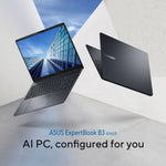 ASUS ExpertBook B3 B3605CCA-MB0295X Intel Core Ultra 5 225H Laptop 40,6 cm (16") WUXGA 32 GB DDR5-SDRAM 1 TB SSD Wi-Fi 6E (802.11ax) Windows 11 Pro US International Zwart, Grijs
