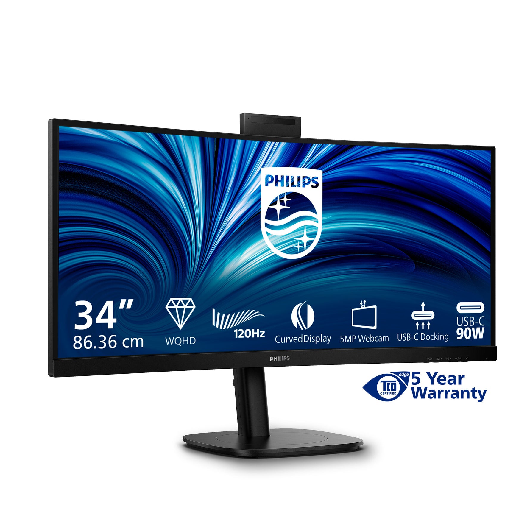 Philips 3000 series 34B2U3600CH/00 computer monitor 86,4 cm (34") 3440 x 1440 Pixels Wide Quad HD LCD Zwart