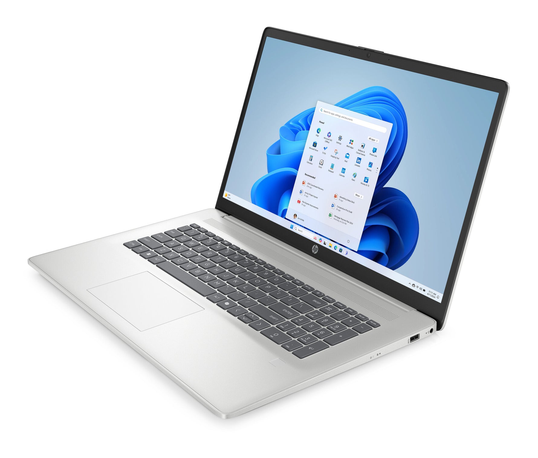 HP 17-cp2230nd Ryzen 3-7320U quad (Copilot) 8GB 5500 LPDDR5 on-board 512GBPCIe Value AMD Radeon Graphics 17.3 FHD (1920x1080) AG IPS 300 nits QWERTY AMD Ryzen™ 3 Laptop 43,9 cm (17.3