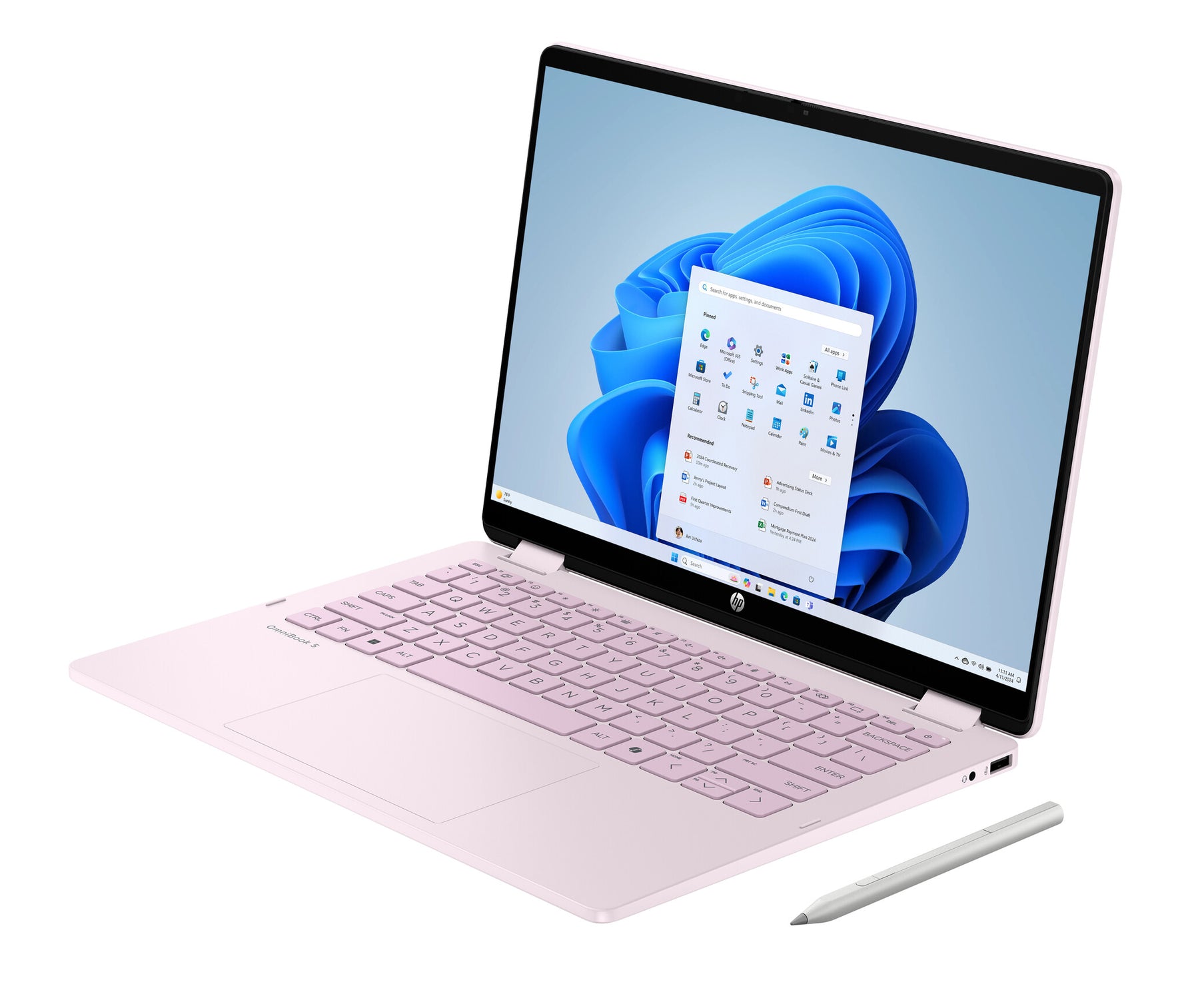 HP OmniBook 5 Flip 14-fp0252ndx 120U 35,6 cm (14") Touchscreen 2K 8 GB LPDDR5-SDRAM 512 GB SSD Wi-Fi 6 (802.11ax) Windows 11 Home Roze QWERTY