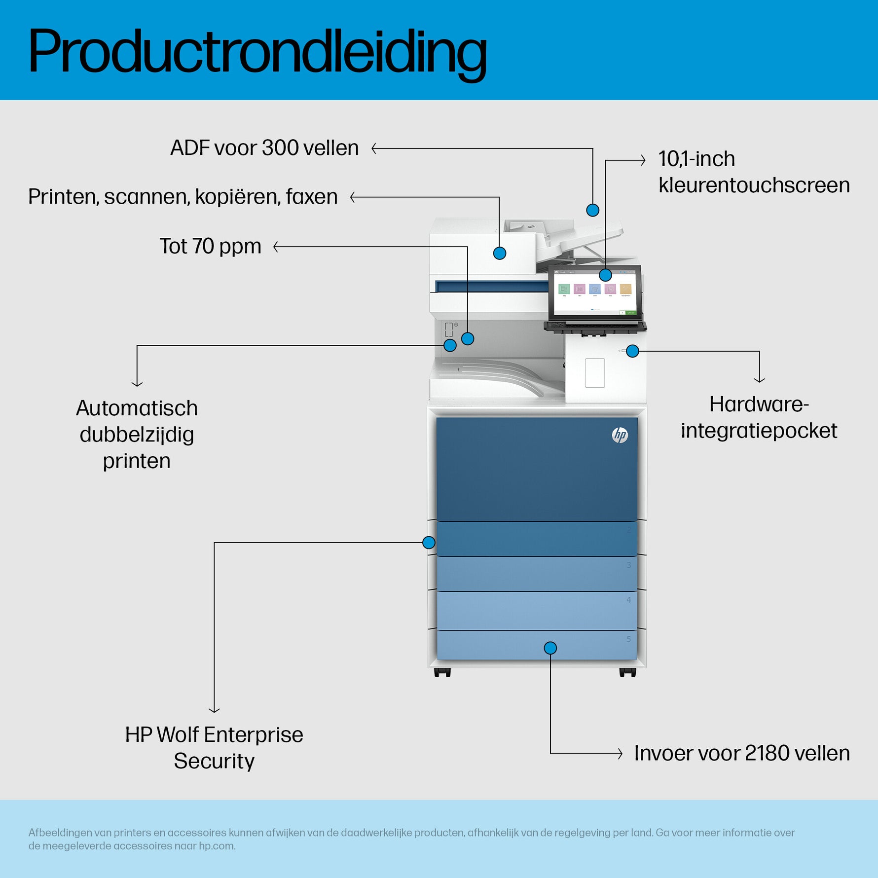 HP LaserJet Enterprise LaserJet Ent Flow MFP 8601Z Printer Europe - Multilingual Localization Laser A3 1200 x 1200 DPI 70 ppm Wifi