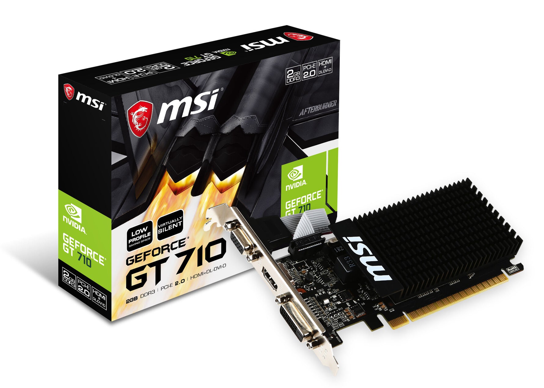 MSI GT 710 2GD3H LP videokaart NVIDIA GeForce GT 710 2 GB GDDR3