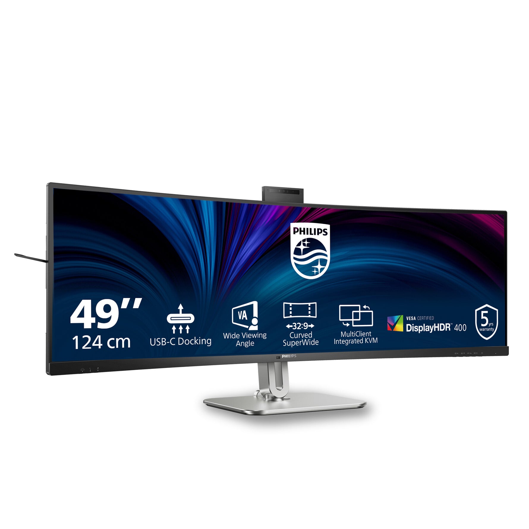 Philips 5000 series 49B2U5900CH/00 computer monitor 124 cm (48.8") 5120 x 1440 Pixels Dual QHD LCD Zwart