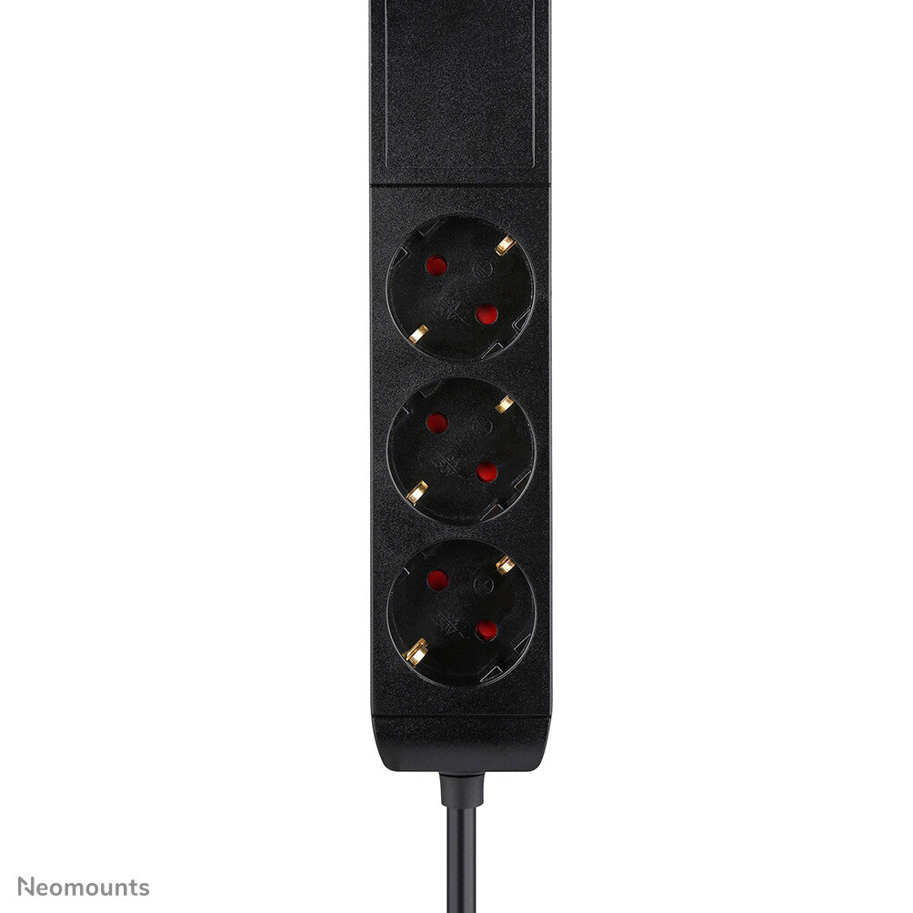 Neomounts DS22-840BL6 Bureaucontactdoos met klem en USB-C en USB-A poorten - Quick-charge