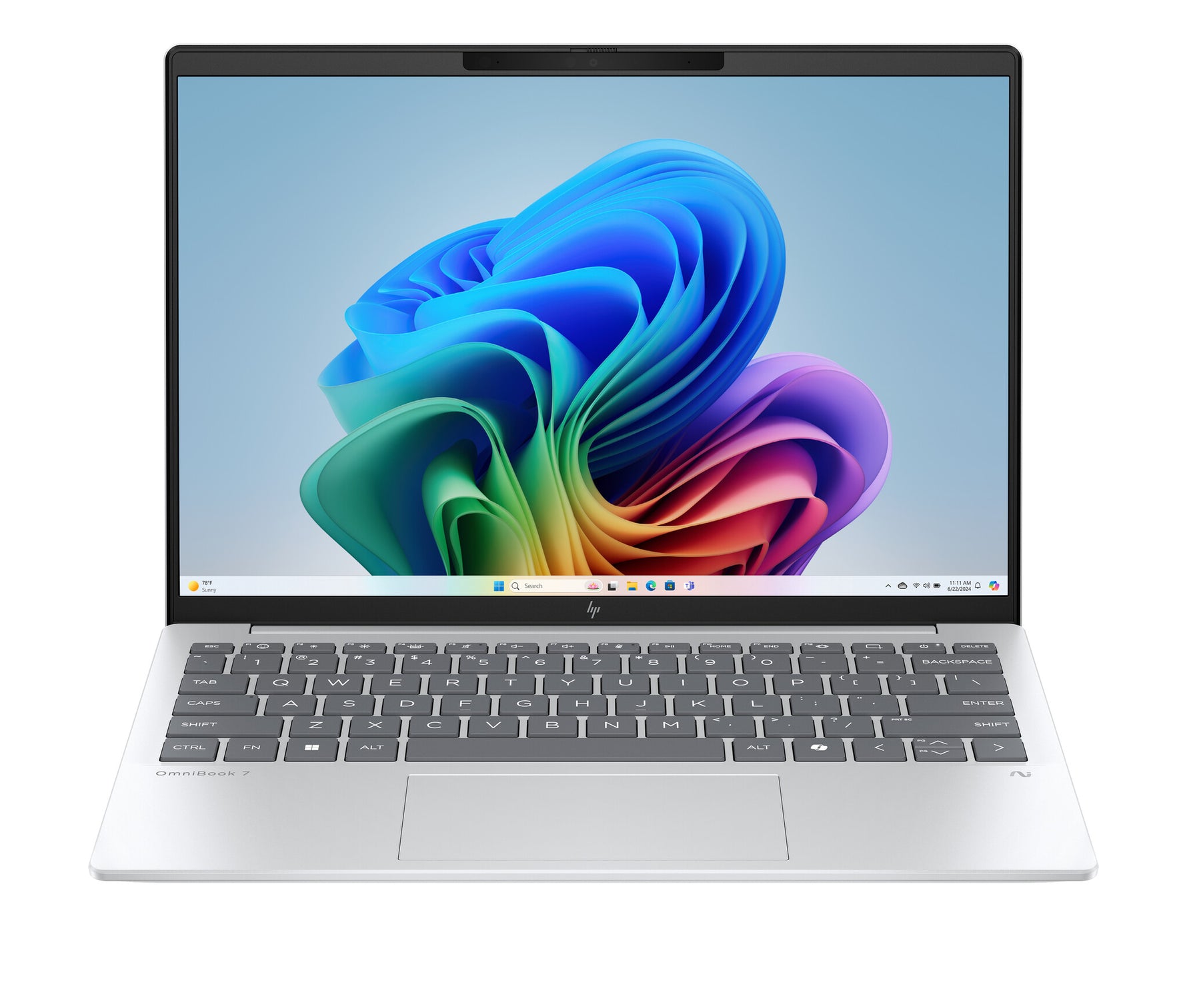HP OmniBook 7 Aero OmniBook 7 AeroNGAI 13-bg1076nd NL Copilot+ PC AMD Ryzen AI 7 350 Laptop 33,8 cm (13.3") WQXGA 32 GB LPDDR5x-SDRAM 1 TB SSD Wi-Fi 6 (802.11ax) Windows 11 Home Zilver