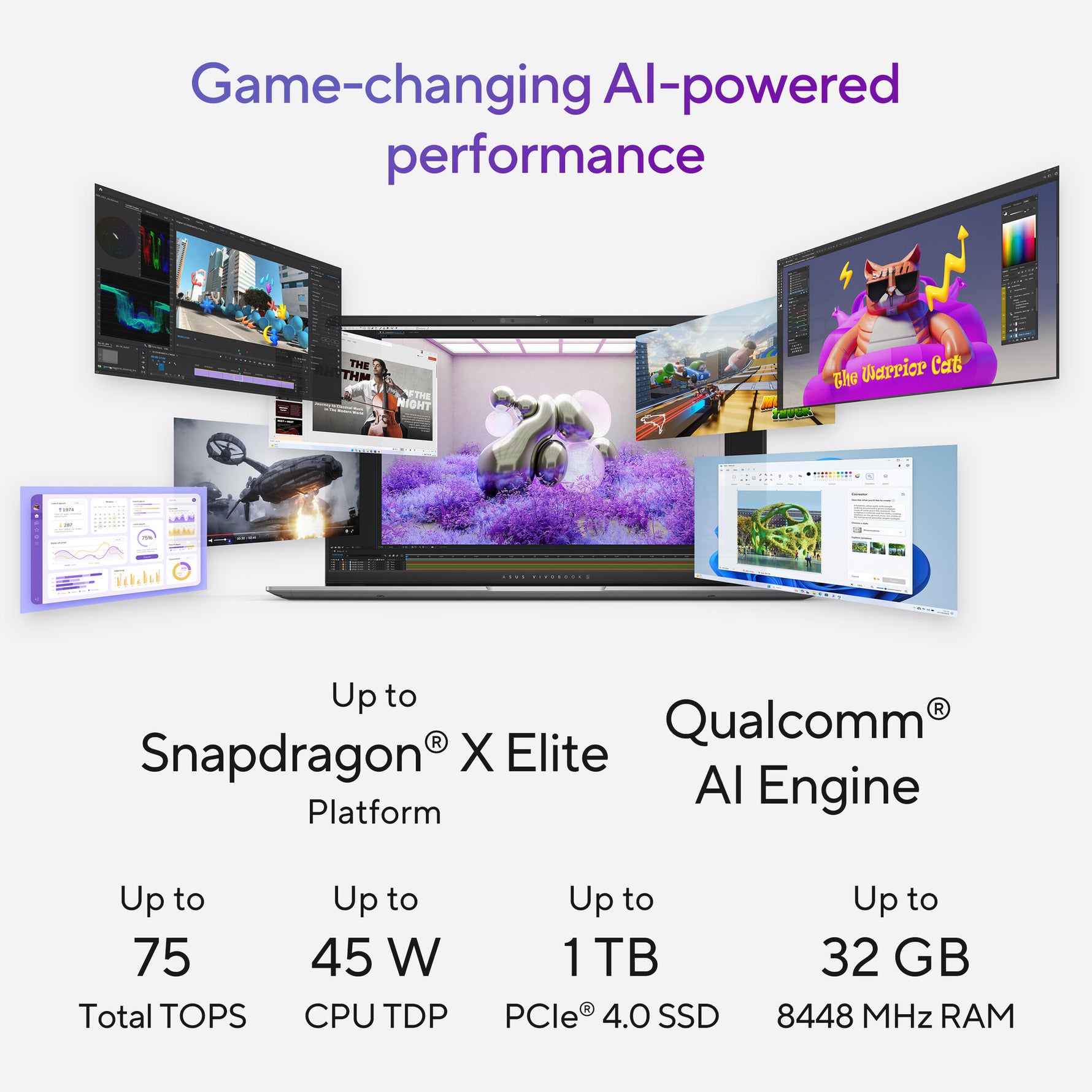 ASUS Vivobook S 15 S5507QA-MA006W Qualcomm Snapdragon X1E-78-100 Laptop 39,6 cm (15.6