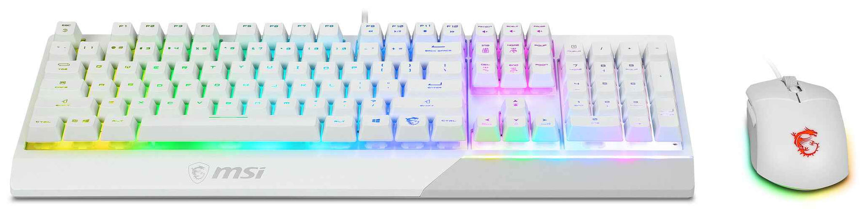 MSI VIGOR GK30 toetsenbord Inclusief muis Gamen USB QWERTY US International Wit