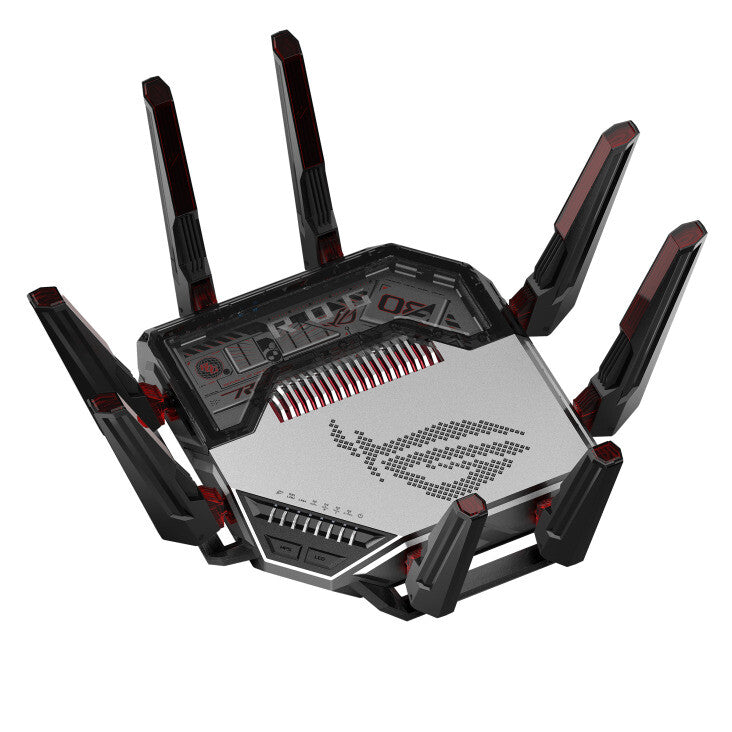 ASUS ROG Rapture GT-BN98 draadloze router 10 Gigabit Ethernet Quad-band (2.4 GHz / 5 GHz-1 / 5 GHz-2 / 6 GHz) Zwart, Wit