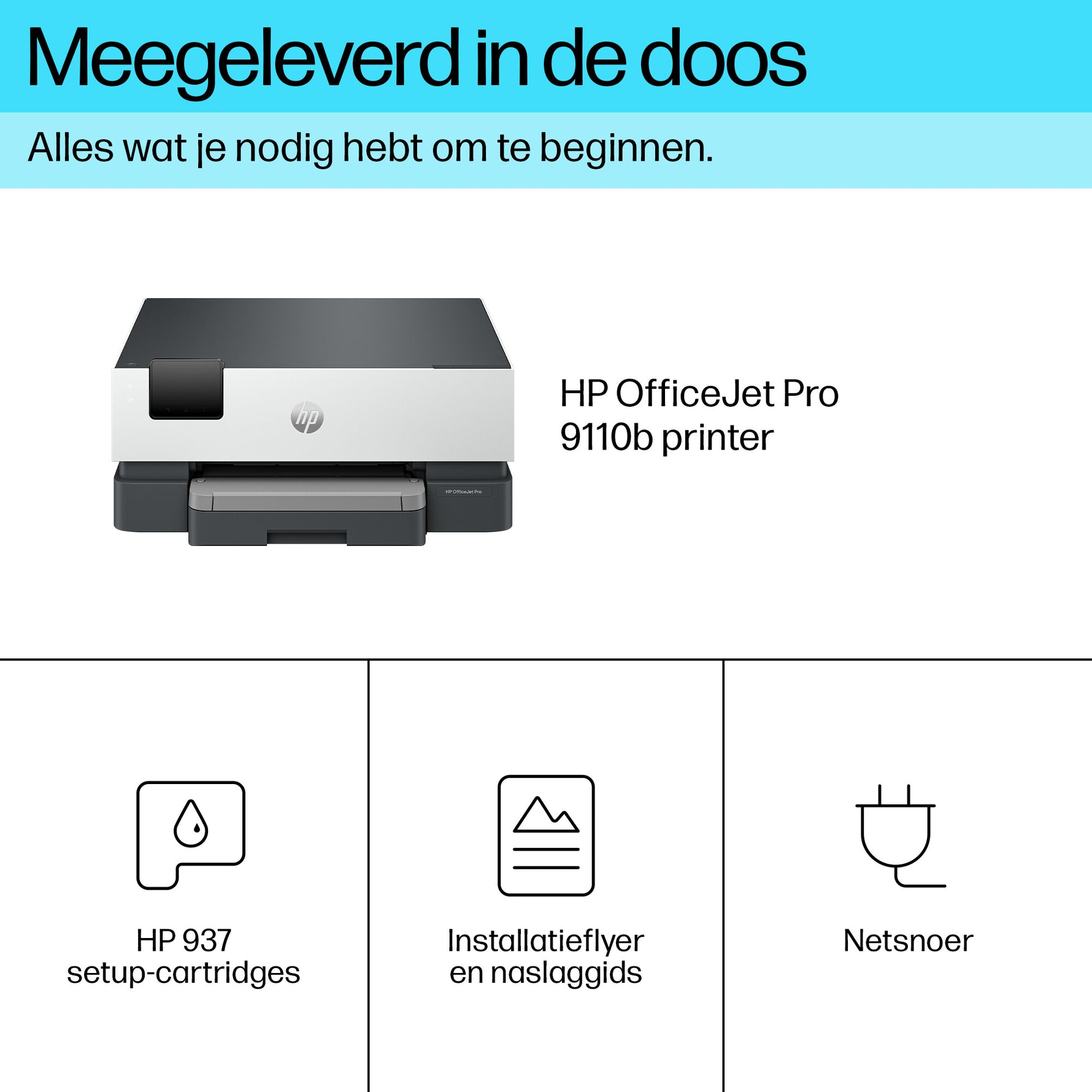 HP OfficeJet Pro 9110b Draadloos Kleur Printer, Dubbelzijdig printen