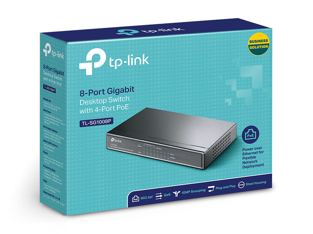 TP-Link TL-SG1008P netwerk-switch Unmanaged Gigabit Ethernet (10/100/1000) Power over Ethernet (PoE) Hazelnoot