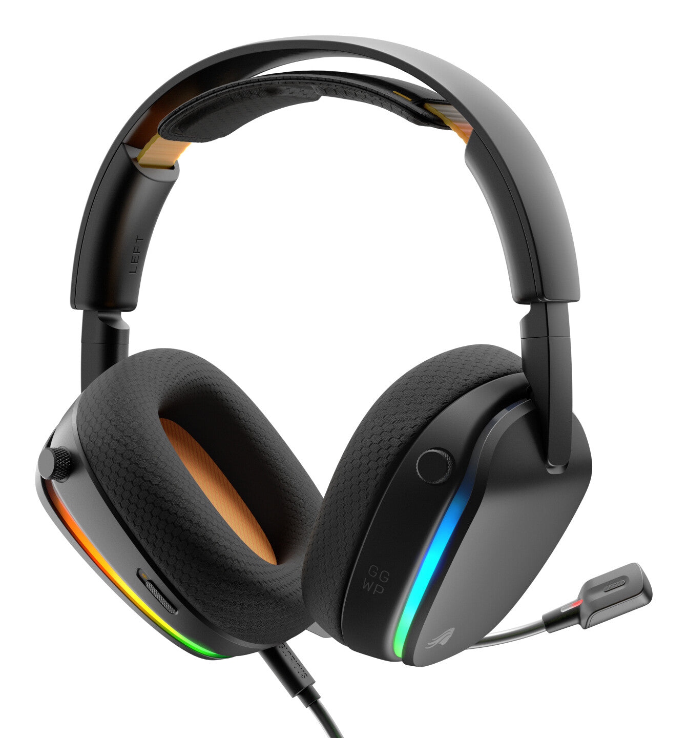 Glorious Gaming Glorious GHS Eternal RGB - Stereo RGB headset voor pc, PS5, PS4, Switch - Custom-tuned, gekantelde drivers, verstelbare, kristalheldere, afneembare mic, USB-C - Duurzaam, dag/nacht comfort - Zwart
