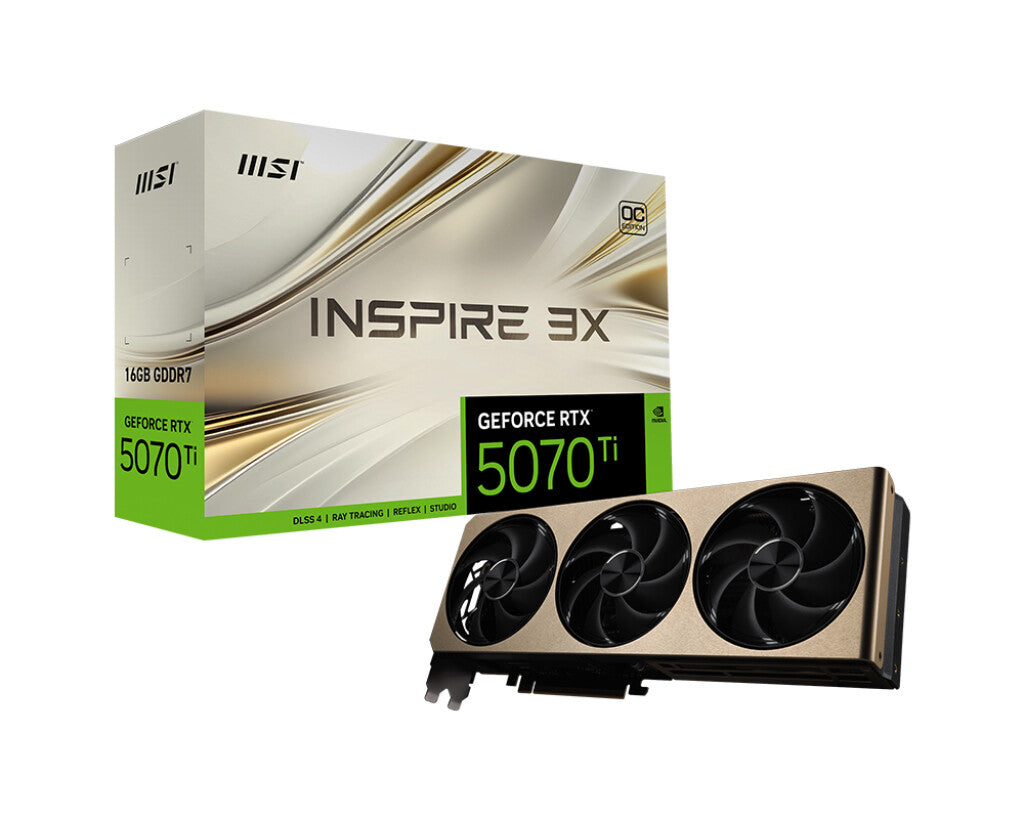 MSI GEFORCE RTX 5070 TI 16G INSPIRE 3X OC videokaart NVIDIA 16 GB GDDR7