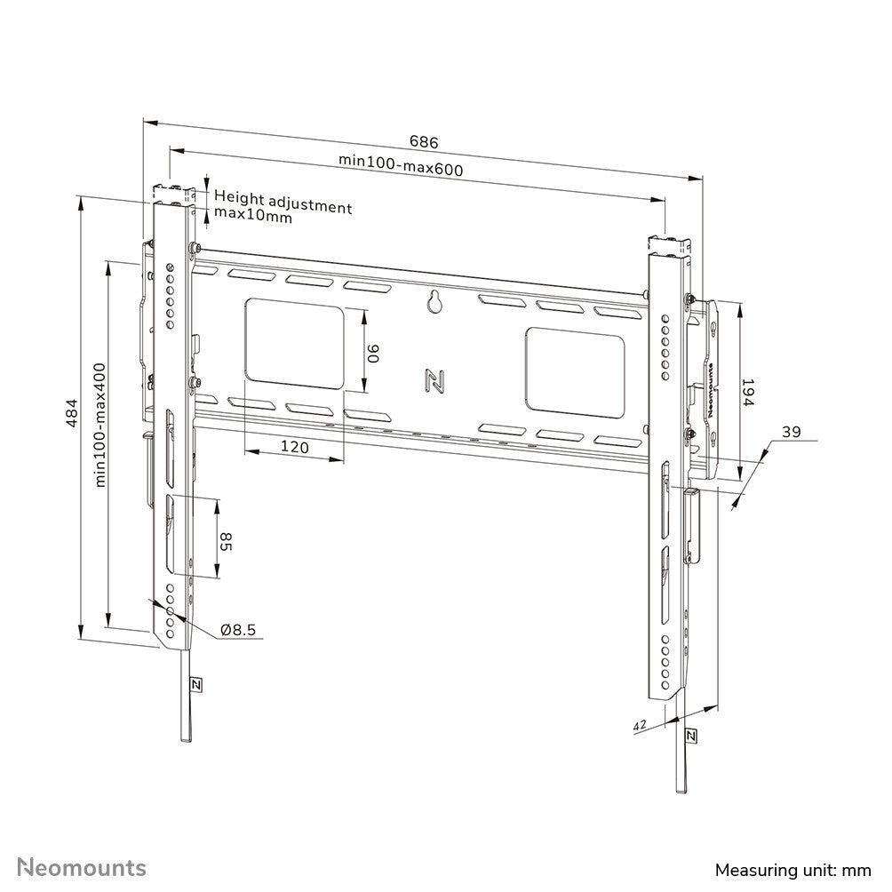 Neomounts WL30-750BL16 Heavy duty muurbeugel 42-86