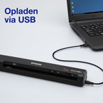 Epson WorkForce ES-60W, snelle draadloze mobiele A4-scanner met Wi-Fi-connectiviteit, ScanSmart-technologie en LCD-scherm