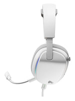 Glorious Gaming Glorious GHS Eternal RGB - Stereo RGB headset voor pc, PS5, PS4, Switch - Custom-tuned, gekantelde drivers, verstelbare, kristalheldere, afneembare mic, USB-C - Duurzaam, dag/nacht comfort - Wit