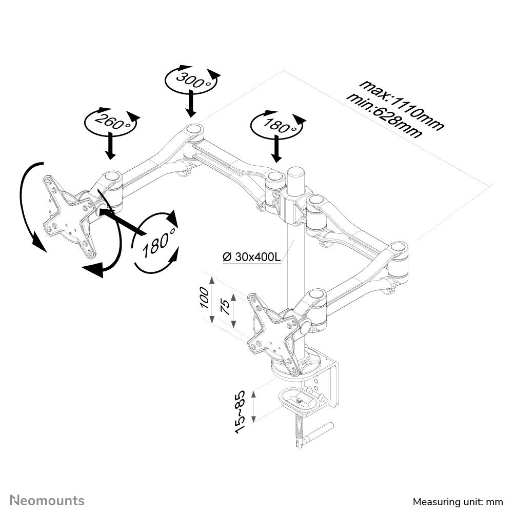 Neomounts FPMA-D1030D Monitorarm 10-24