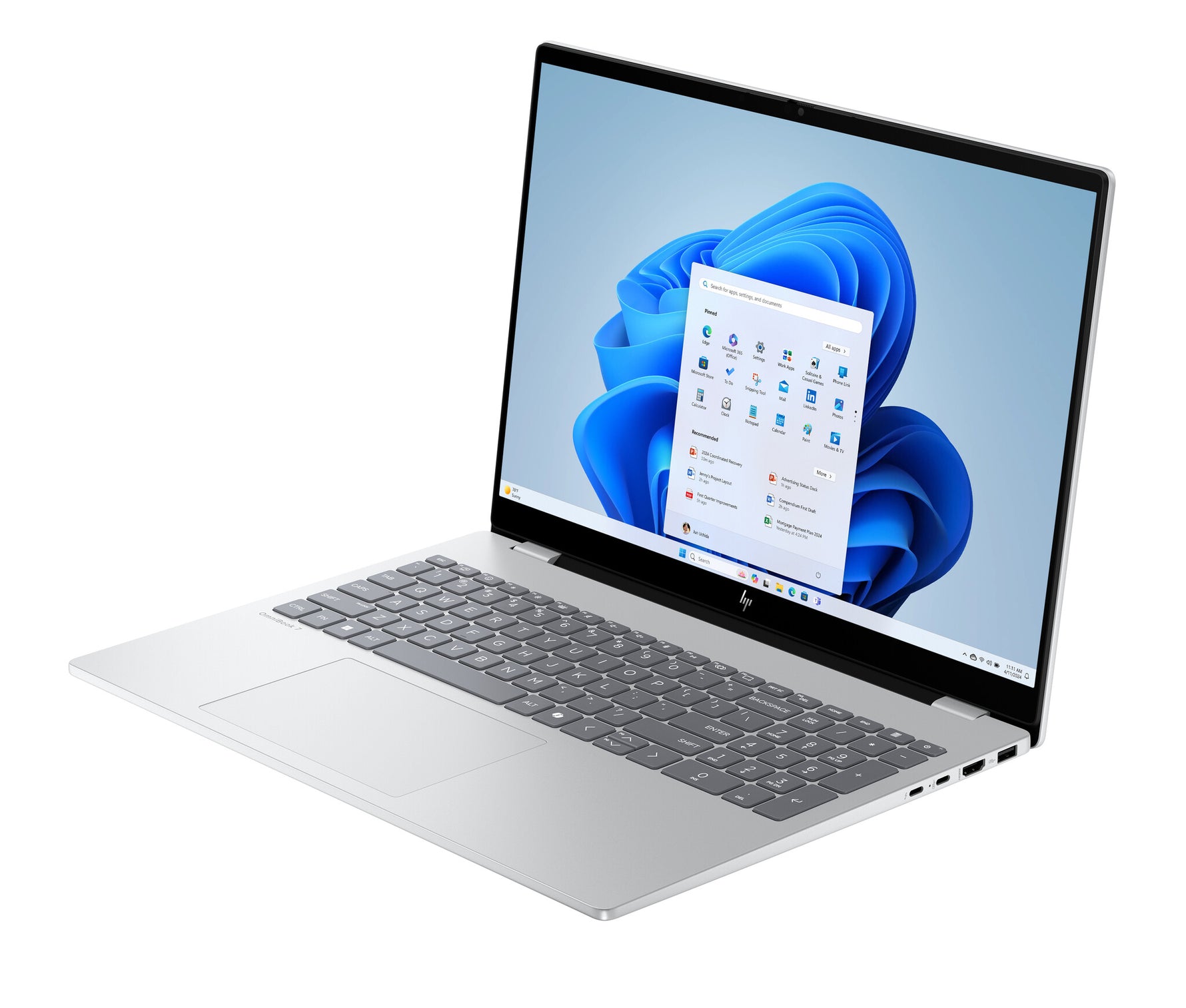 HP OmniBook 7 16-ay0020nd AI PC Ultra 7-255H (16C) 13 NPU TOPs 32GB 1TBNVIDIA GeForce RTX 4050 6GB VRAM Touch/16.0 2K OLED Low Blue Light120Hz 400 nits QWERTY Intel Core Ultra 7 Laptop 40,6 cm (16