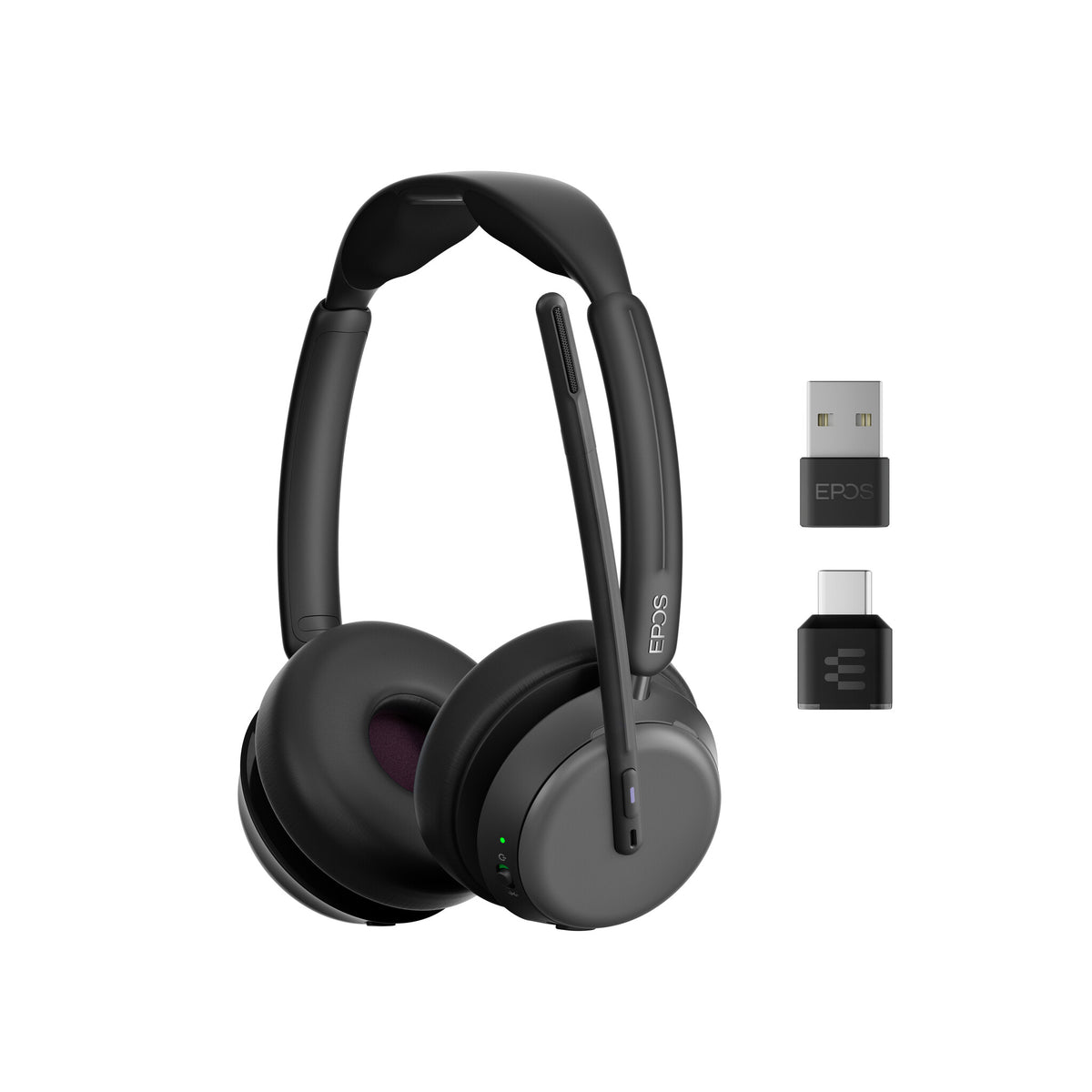 EPOS IMPACT 1000 MS UC ANC WL USB-C+A Headset Draadloos Hoofdband Kantoor/callcenter USB Type-C Bluetooth Zwart