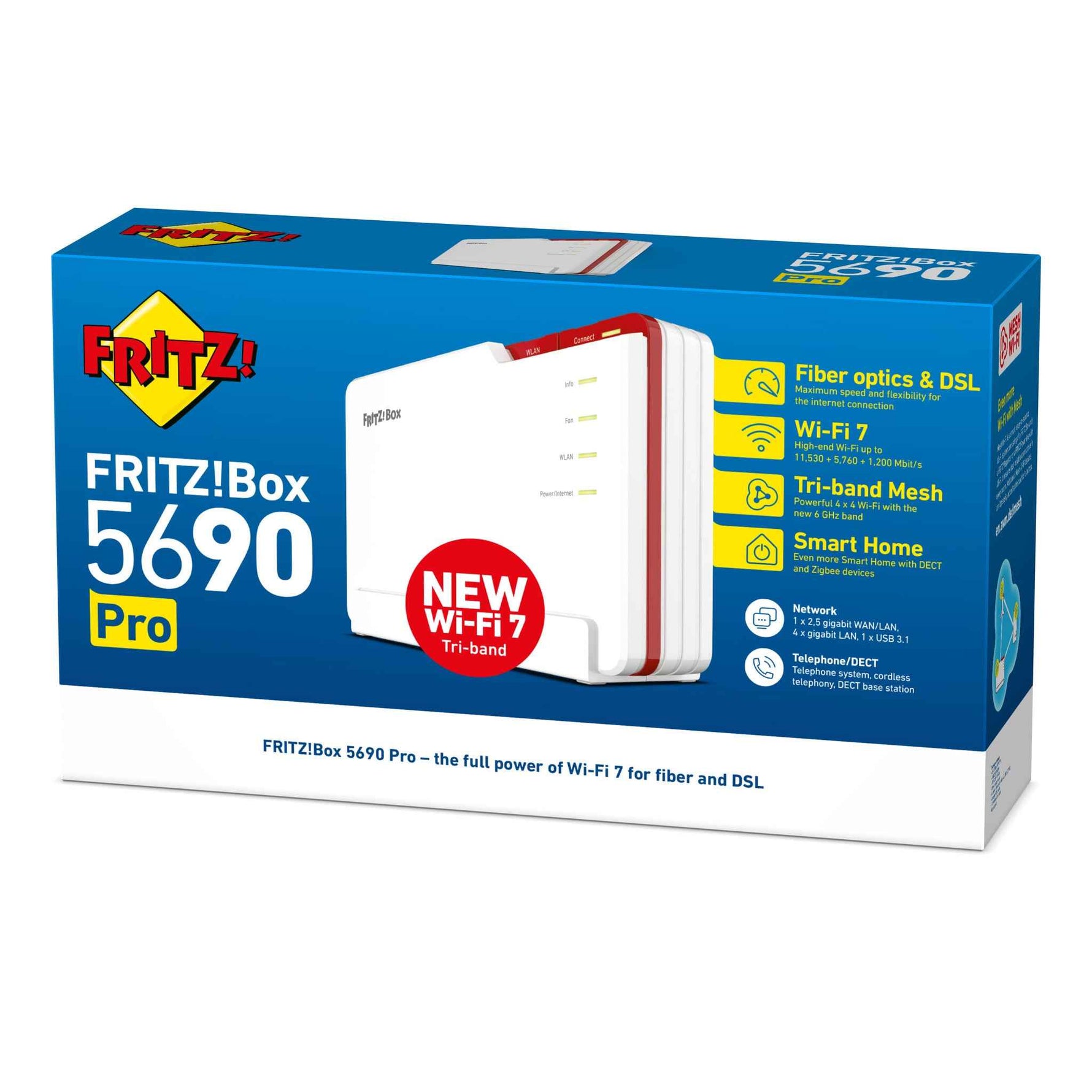 Box 5690 Pro International draadloze router 2.5 Gigabit Ethernet Tri-band (2,4 GHz / 5 GHz / 6 GHz) Wit