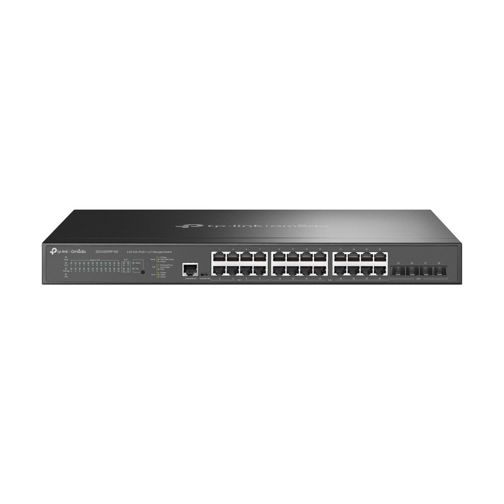 TP-Link Omada SG3428XPP-M2 netwerk-switch Managed L2+ 2.5G Ethernet (100/1000/2500) Power over Ethernet (PoE) 1U Zwart