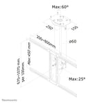 Neomounts PLASMA-C100BLACK Monitor/TV-beugel plafond 37-75" - h 67-107 cm